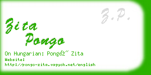 zita pongo business card